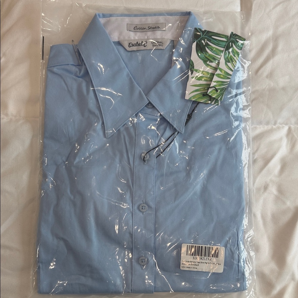 Esabel C Women's Sky Blue Button Down Shirt
